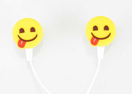 Στερεοφωνικά 3,5 χιλ. στο πολυ χρώμα ακουστικών σιλικόνης Emoji αυτιών με το μήκος 1.2m